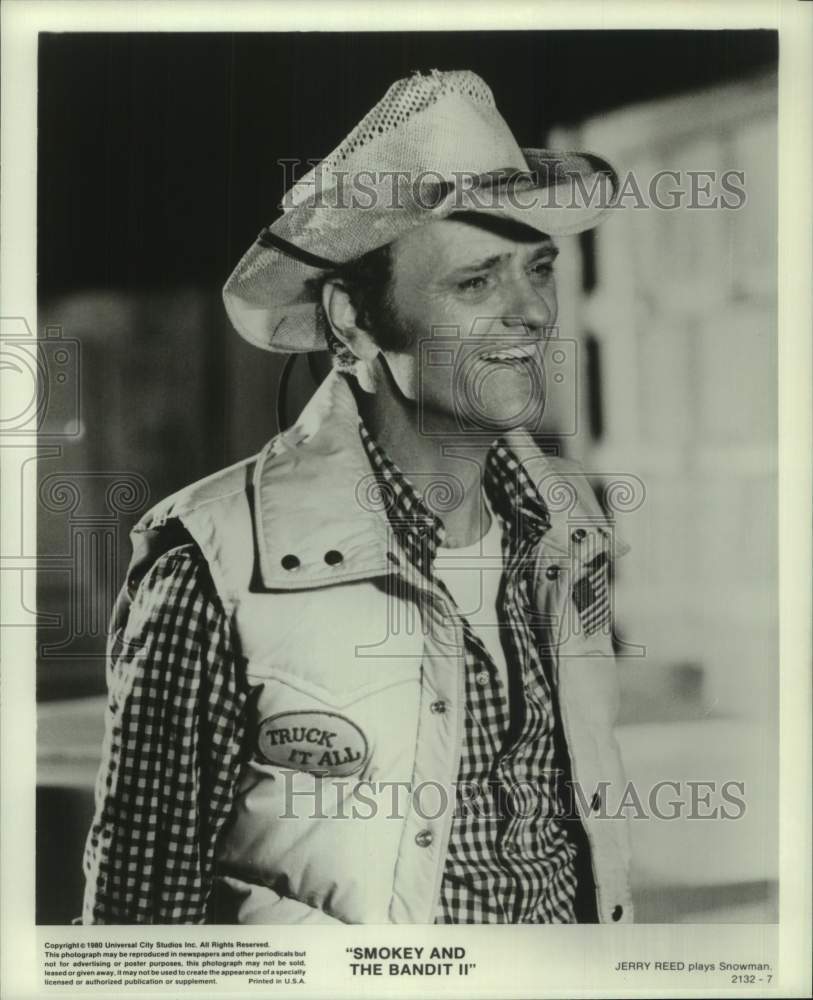 1980 Press Photo Jerry Reed acts in the movie &quot;Smokey and the Bandit II&quot;- Historic Images