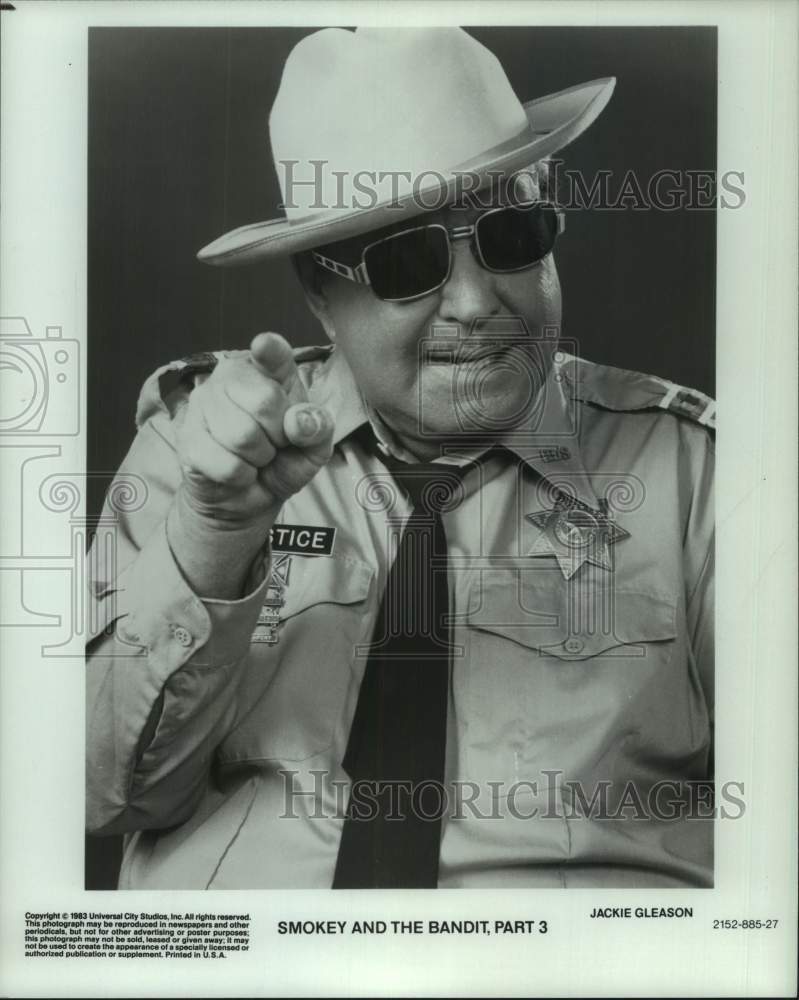 1983 Press Photo Jackie Gleason acts in Smokey and the Bandit, Part 3- Historic Images