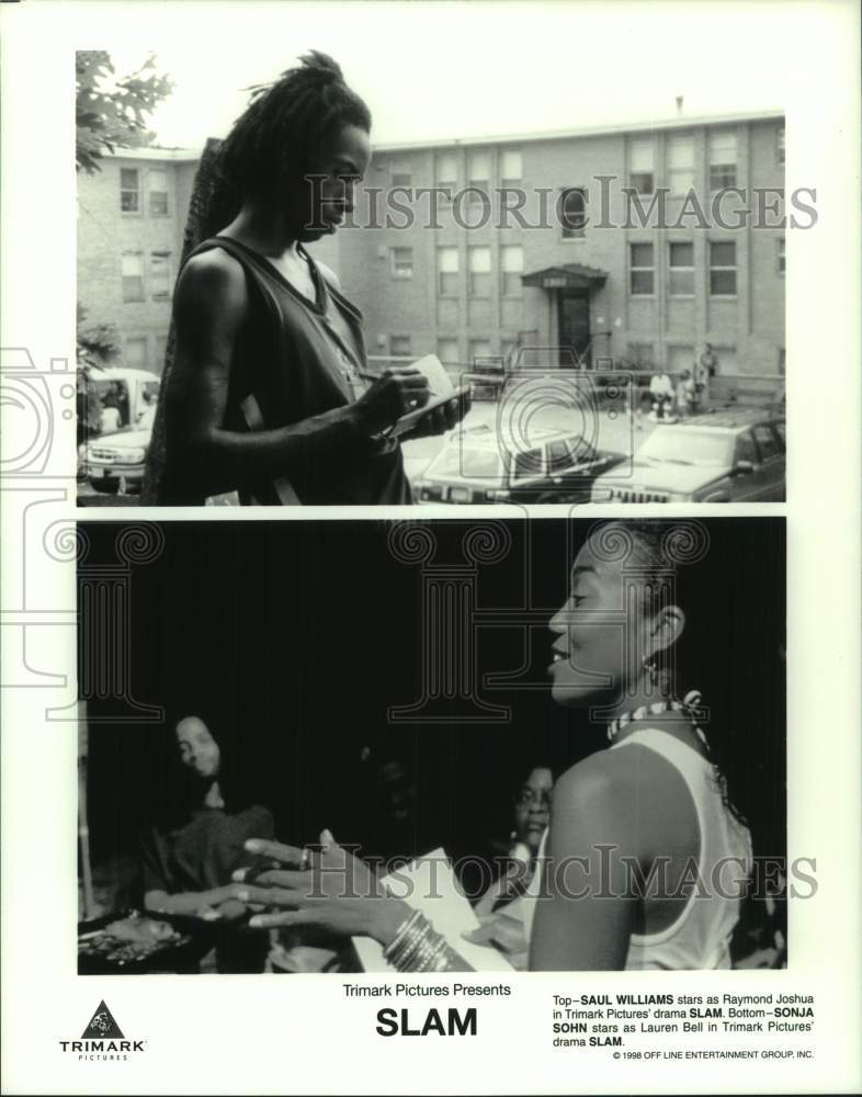 1998 Press Photo Saul Williams and Sonja John act in the movie Slam - hcp11669- Historic Images