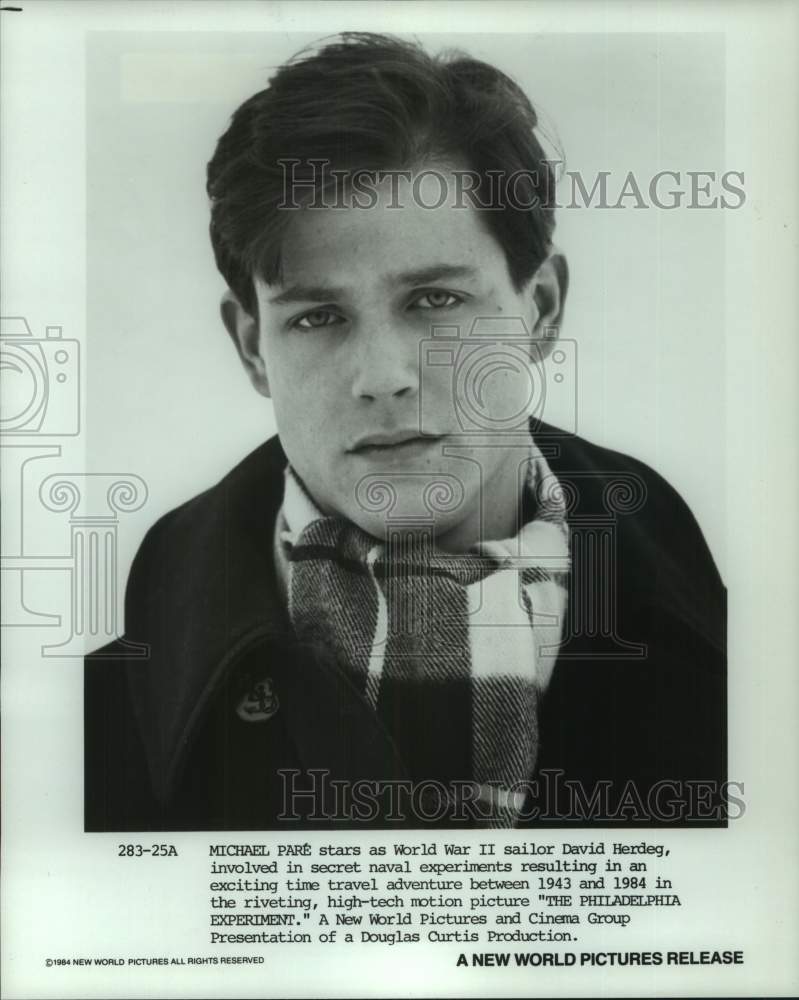 1984 Press Photo Michael Pare stars in &quot;The Philadelphia Experiment&quot;- Historic Images