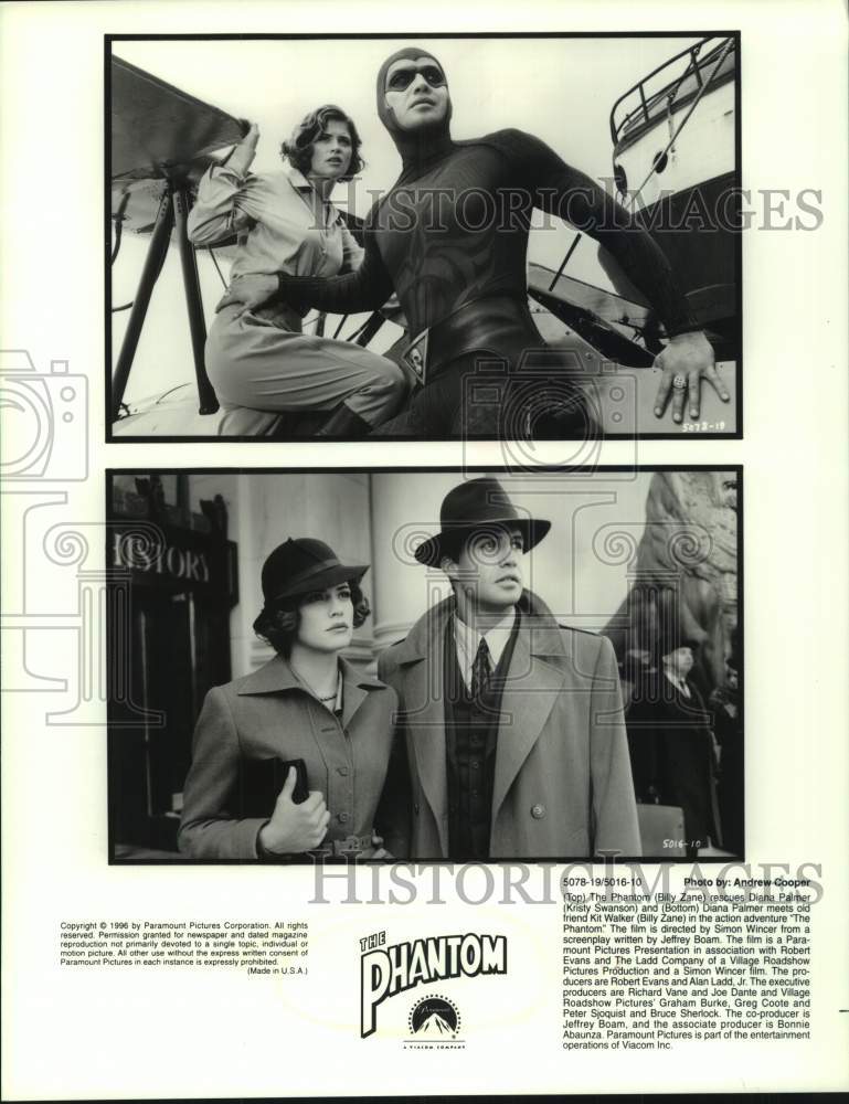 1996 Press Photo Actors from the action adventure movie &quot;The Phantom&quot;- Historic Images