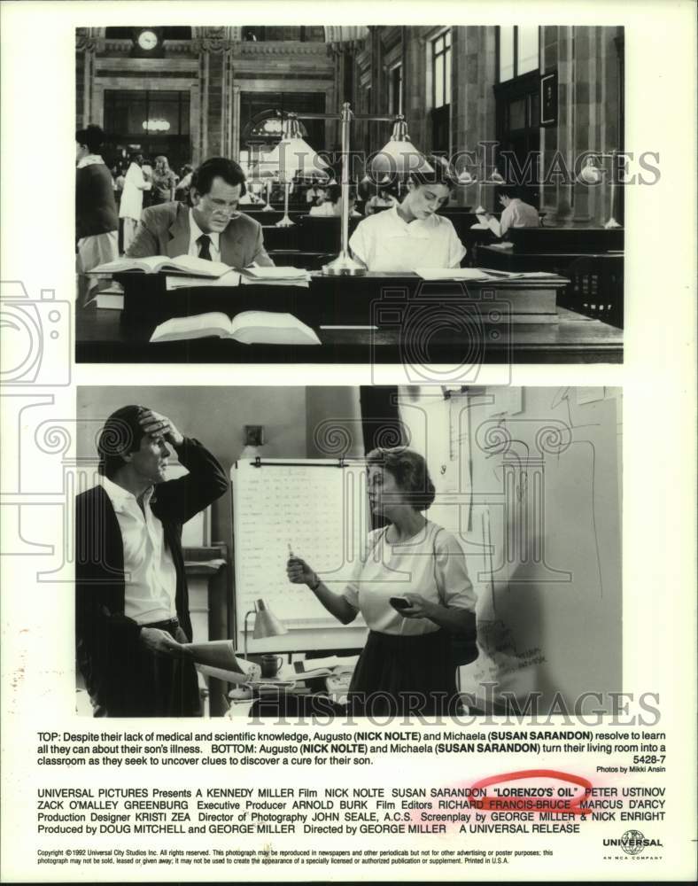 1992 Press Photo Cast in scenes from the Universal movie Lorenzo&#39;s Oil- Historic Images