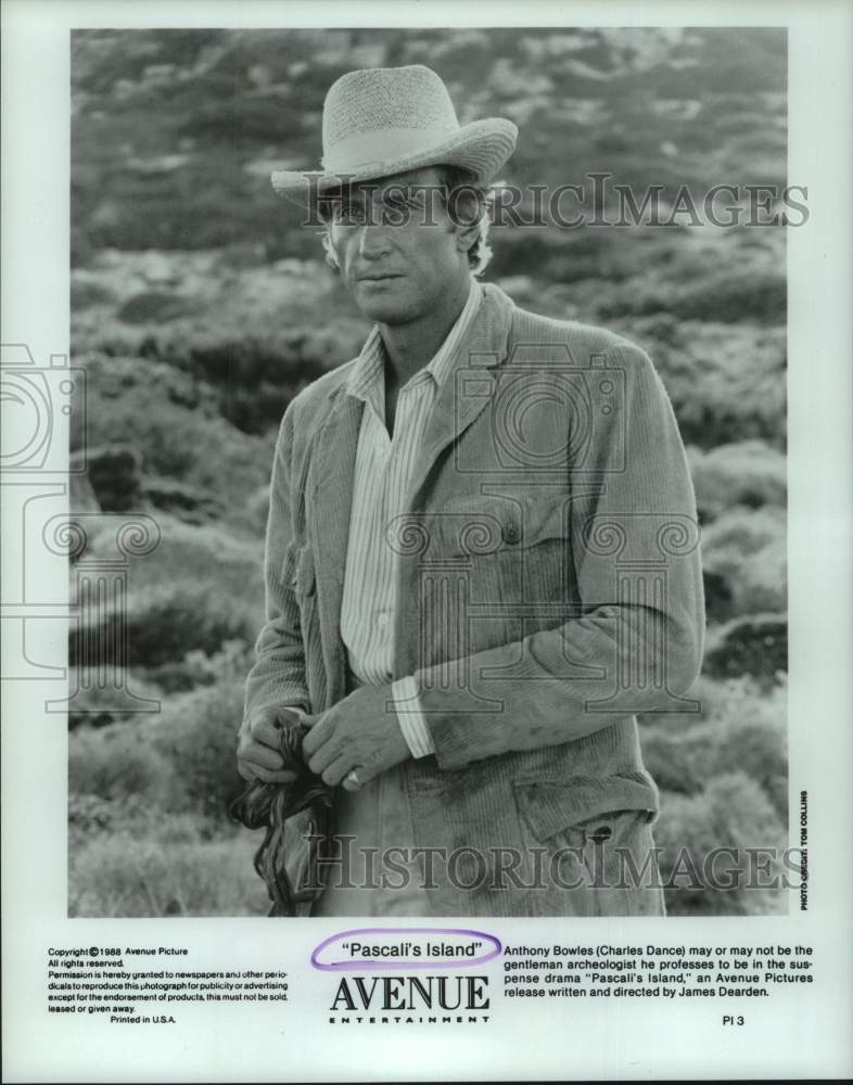 1988 Press Photo Actor Charles Dance as Anthony Bowles in &quot;Pascali&#39;s Island&quot;- Historic Images