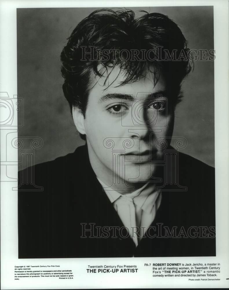 1987 Press Photo Robert Downey acts in the movie &quot;The Pick-Up Artist&quot;- Historic Images