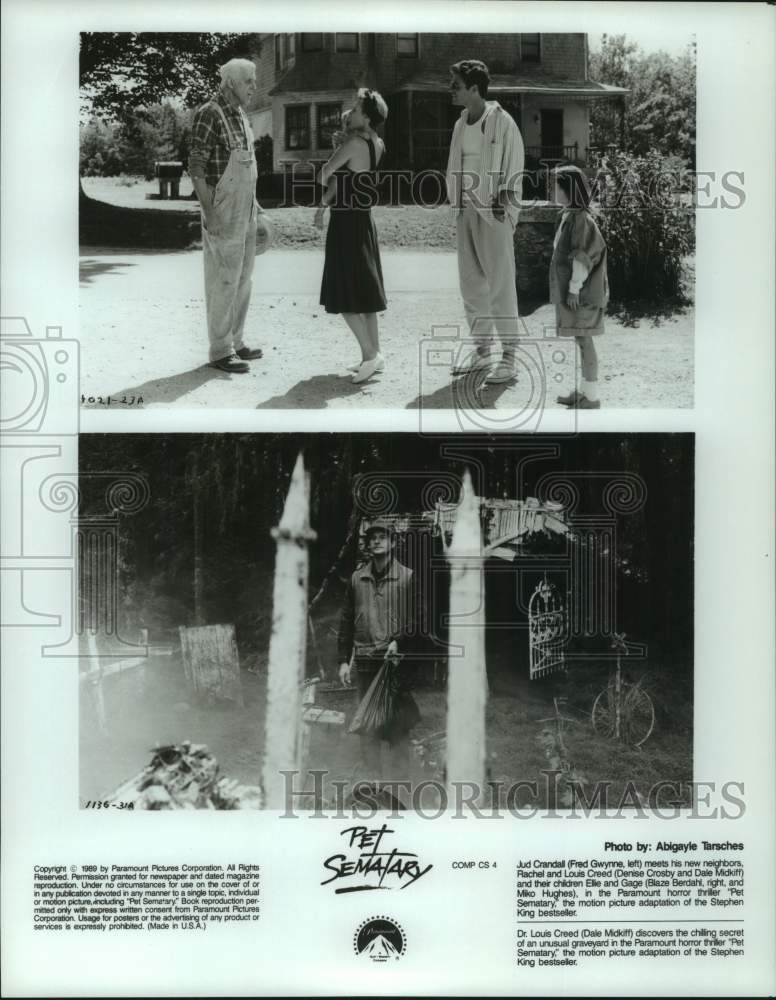 1989 Press Photo Scenes from &quot;Pet Sematary&quot; Movie Starring Dale Midkiff- Historic Images