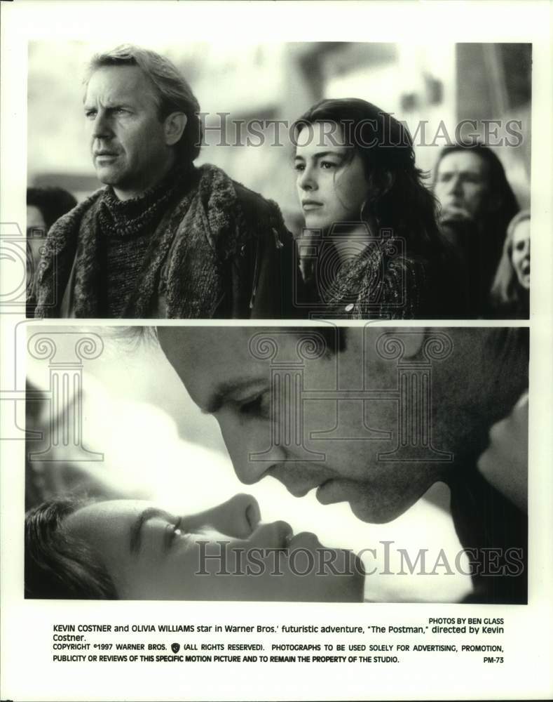 1997 Press Photo Actor Kevin Costner, Olivia Williams in &quot;The Postman&quot; Movie- Historic Images