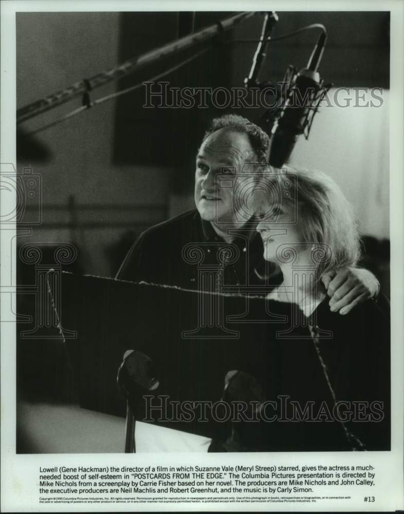 1990 Press Photo Gene Hackman, Meryl Streep for &quot;Postcards from the Edge&quot; Movie- Historic Images