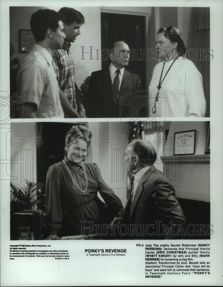 1985 Press Photo Scenes from Twentieth Century Fox&#39;s &quot;Porky&#39;s Revenge&quot;- Historic Images