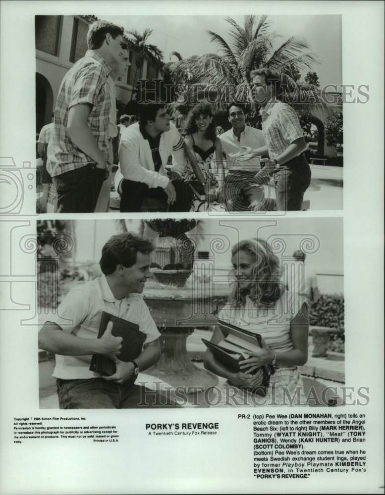 1985 Press Photo Scenes from Twentieth Century Fox&#39;s &quot;Porky&#39;s Revenge&quot;- Historic Images