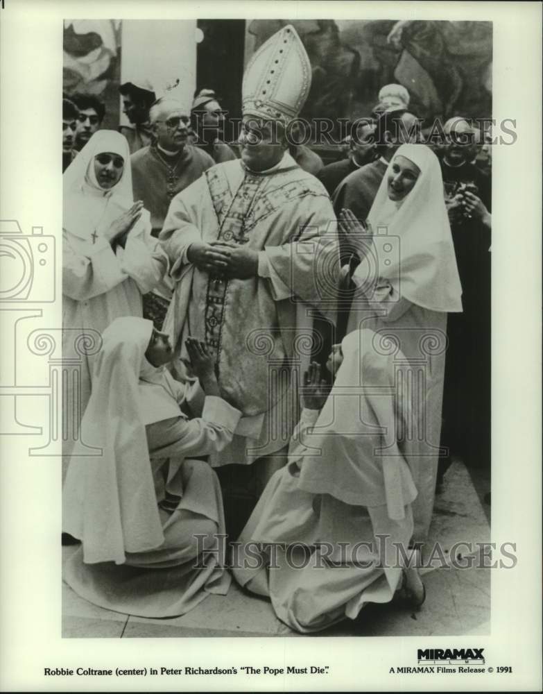 1991 Press Photo Scene from Peter Richardson&#39;s &quot;The Pope Must Die&quot; - hcp11957- Historic Images