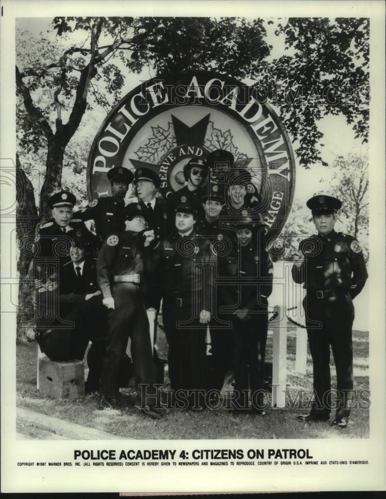 1987 Press Photo Cast Members Ã¢â‚¬Å“Police Academy 4: Citizens on Patrol&quot; Movie- Historic Images