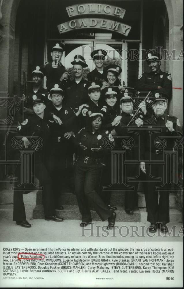 1984 Press Photo The Zany Cast from the &quot;Police Academy&quot; - hcp11993- Historic Images