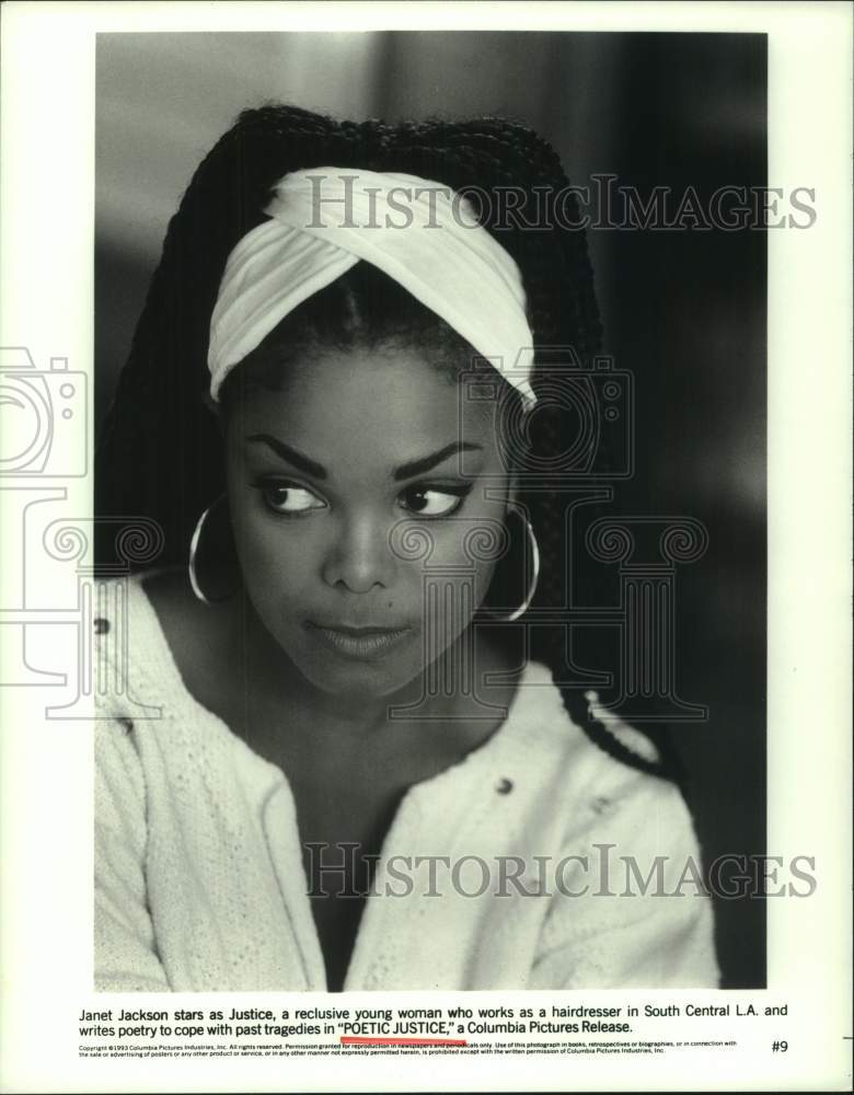 1993 Press Photo Actress Janet Jackson in &quot;Poetic Justice&quot; - hcp12001- Historic Images