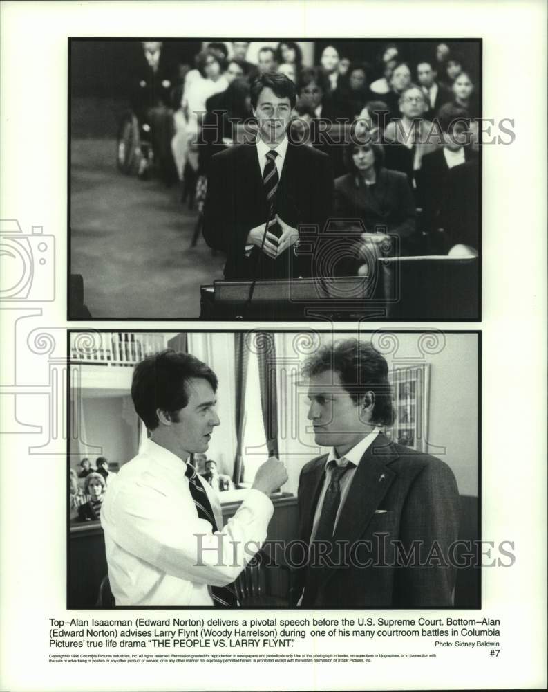 1988 Press Photo Scenes from &quot;The People vs. Larry Flynt&quot; Movie - hcp12060- Historic Images