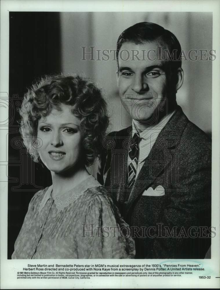 1981 Press Photo Bernadette Peters and Steve Martin in &quot;Pennies from Heaven&quot;- Historic Images