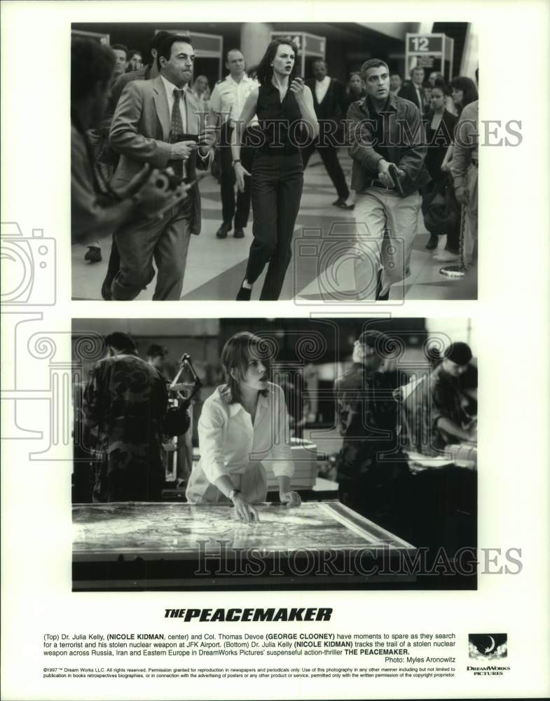 1997 Press Photo &quot;The Peacemaker&quot; Starring Nicole Kidman, George Clooney- Historic Images