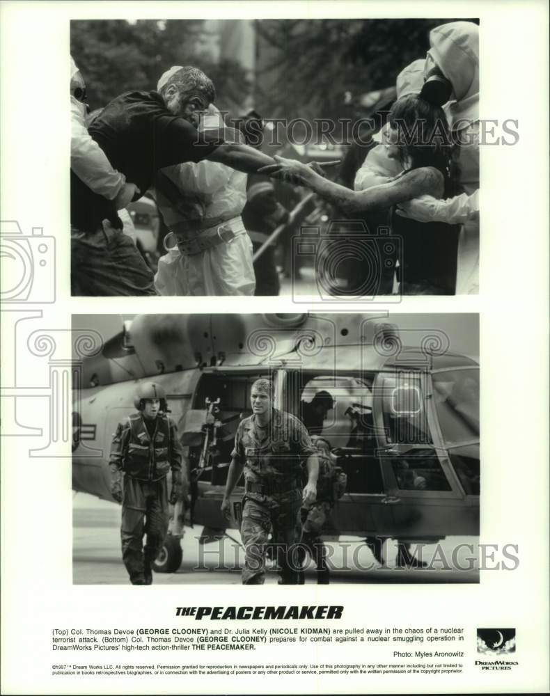 1997 Press Photo &quot;The Peacemaker&quot; Starring Nicole Kidman, George Clooney- Historic Images