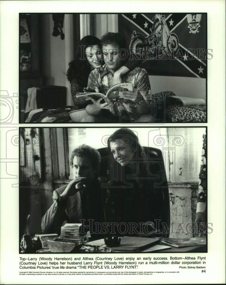 1996 Press Photo &quot;The People vs. Larry Flynt&quot; Woody Harrelson, Courtney Love- Historic Images