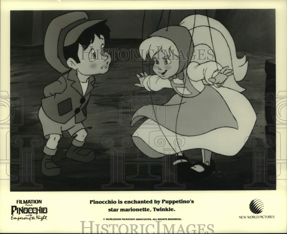 1987 Press Photo Pinocchio and Twinkle in Animated Feature - hcp12244- Historic Images