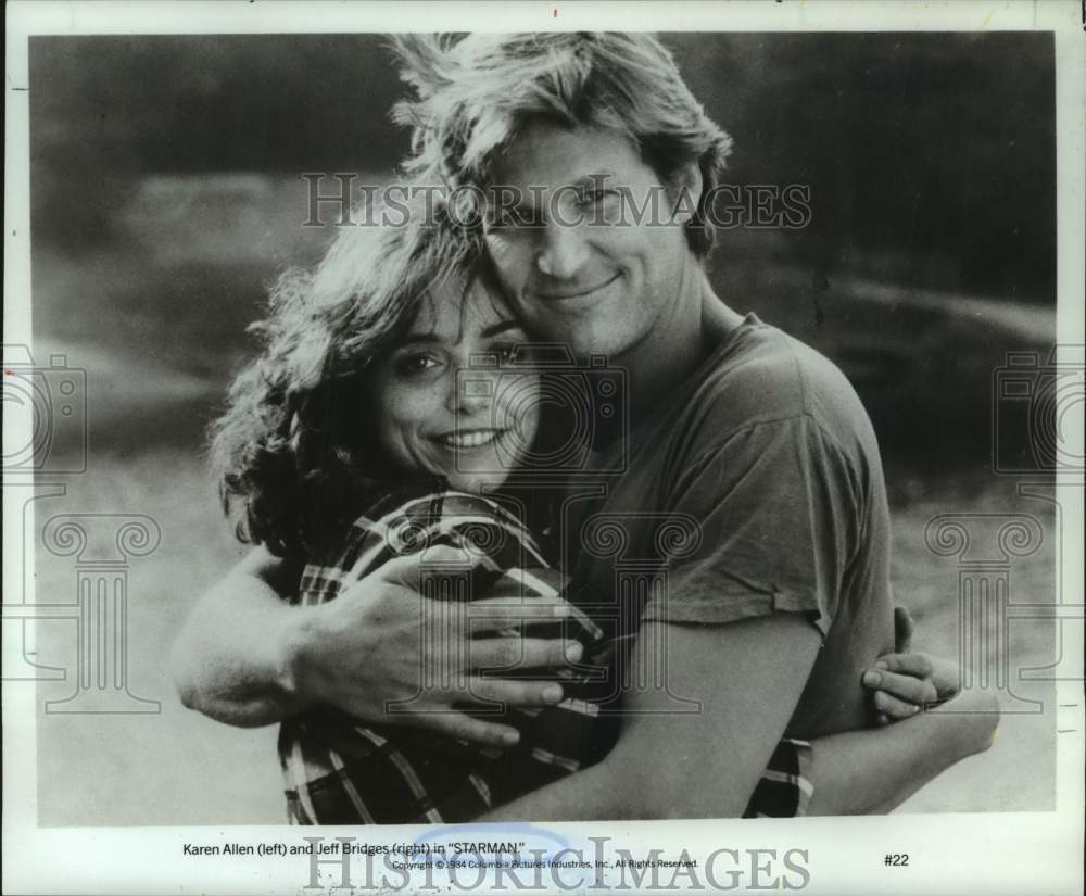 1984 Press Photo Scene from &quot;Starman&quot; Movie Starring Karen Allen, Jeff Bridges- Historic Images