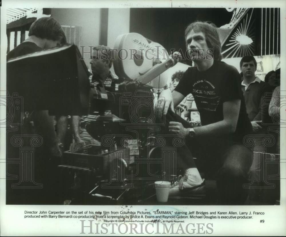 1984 Press Photo Director John Carpenter on Set &quot;Starman&quot; Movie - hcp12456- Historic Images