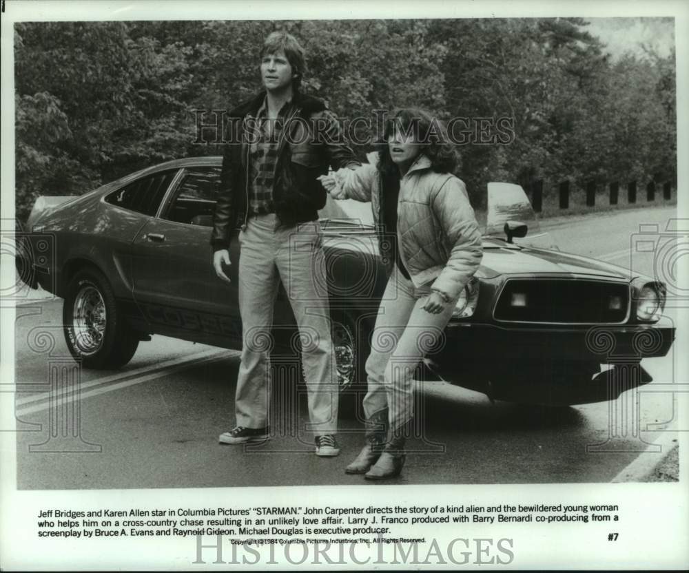 1984 Press Photo Scene from Movie &quot;Starman&quot; Starring Jeff Bridges, Karen Allen- Historic Images