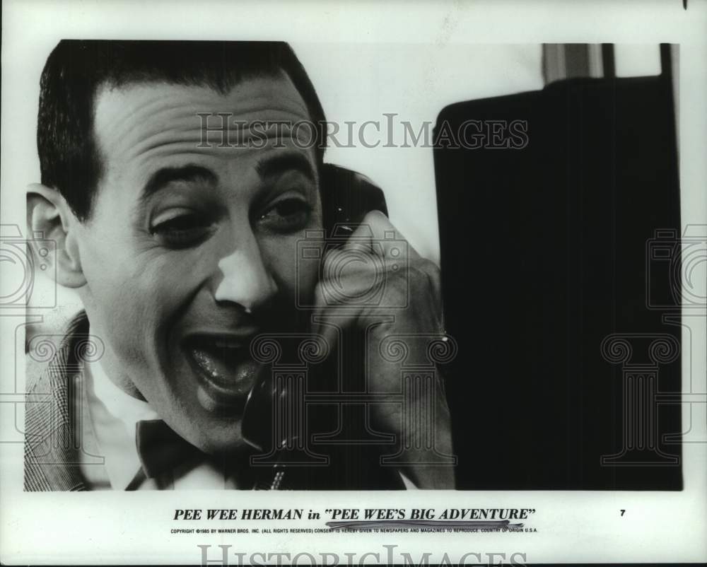 1985 Press Photo Paul Reubens as Pee-Wee Herman in &quot;Pee Wee&#39;s Big Adventure&quot;- Historic Images