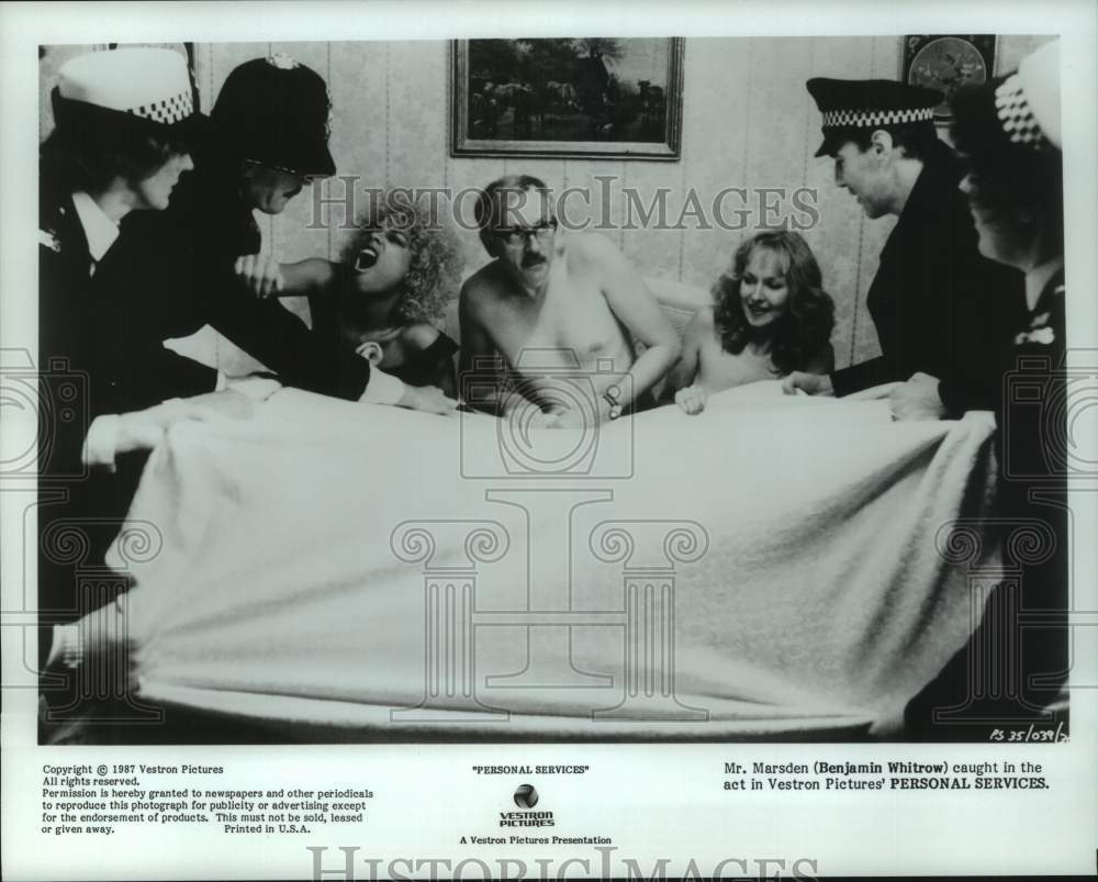 1987 Press Photo "Personal Services" Movie Scene Starring Benjamin Whitrow- Historic Images