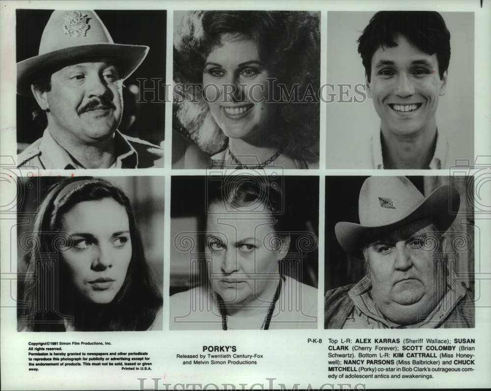 1981 Press Photo Cast members of the movie "Porky's" - hcp12813- Historic Images