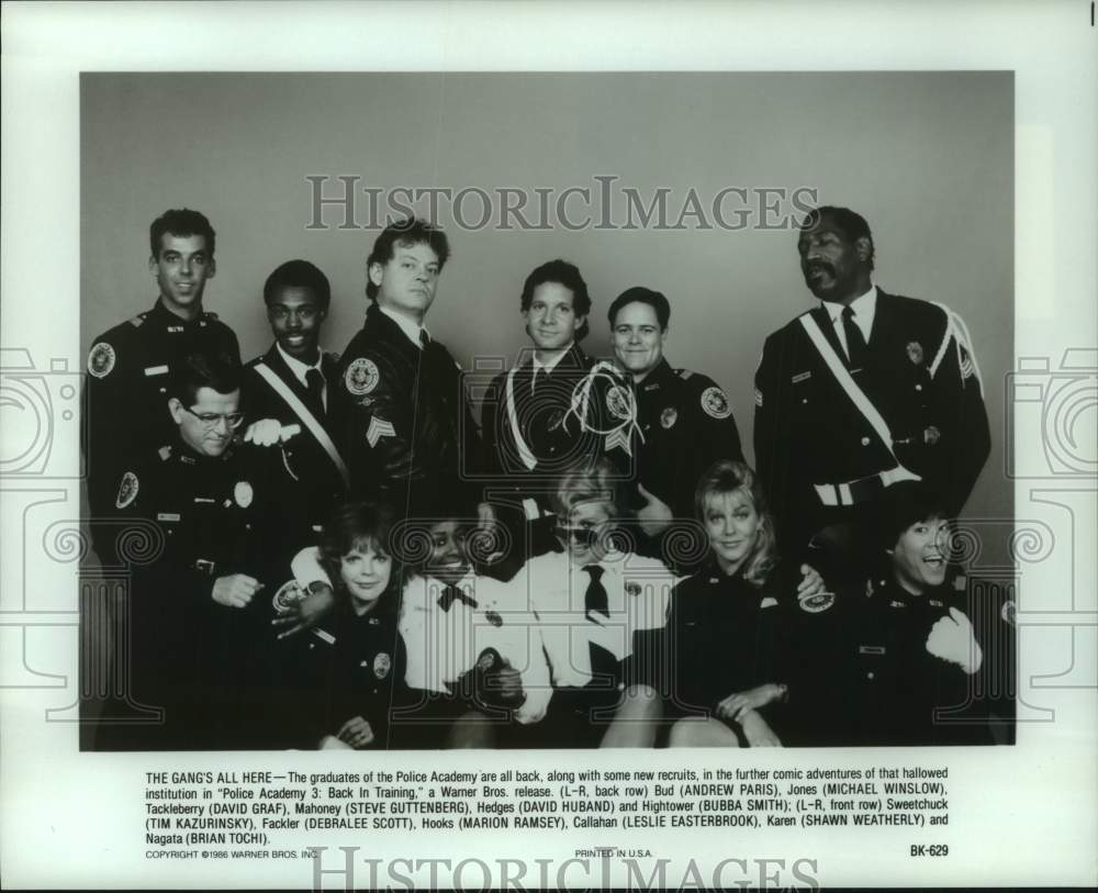 1986 Press Photo Actors in &quot;Police Academy 3: Back in Training&quot; - hcp12886- Historic Images