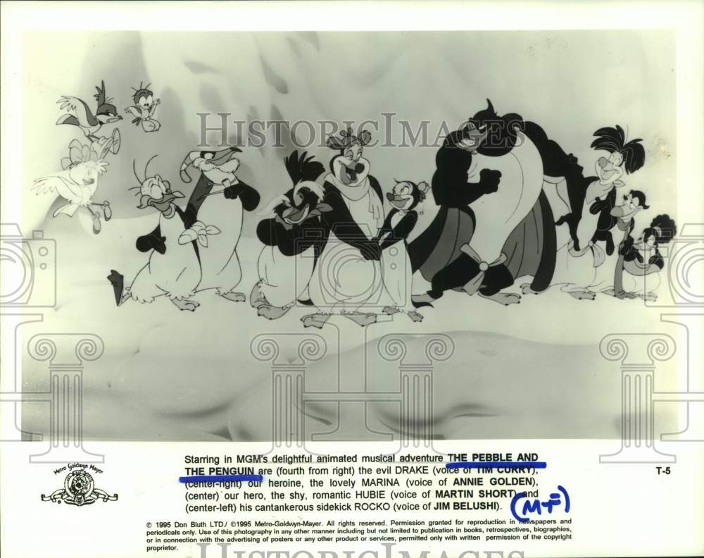 1995 Press Photo &quot;The Pebble and the Penguin&quot; Animated Musical Movie Scene- Historic Images