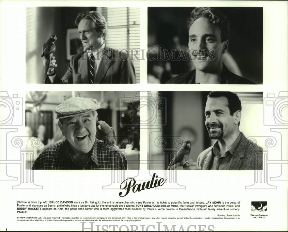 1998 Press Photo &quot;Paulie&quot; Movie Cast Members - hcp12948- Historic Images