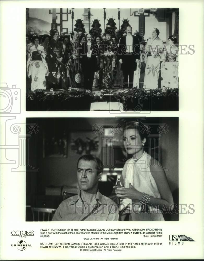 1999 Press Photo &quot;Topsy-Turvy&quot; &amp; &quot;Rear Window&quot; Movie Scenes - hcp12984- Historic Images