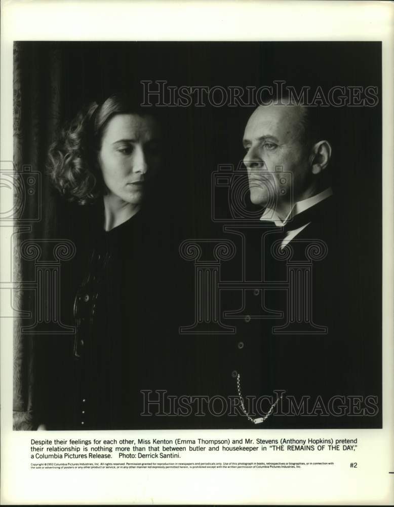 1993 Press Photo Emma Thompson and Anthony Hopkins Star in &quot;Remains of the Day&quot;- Historic Images