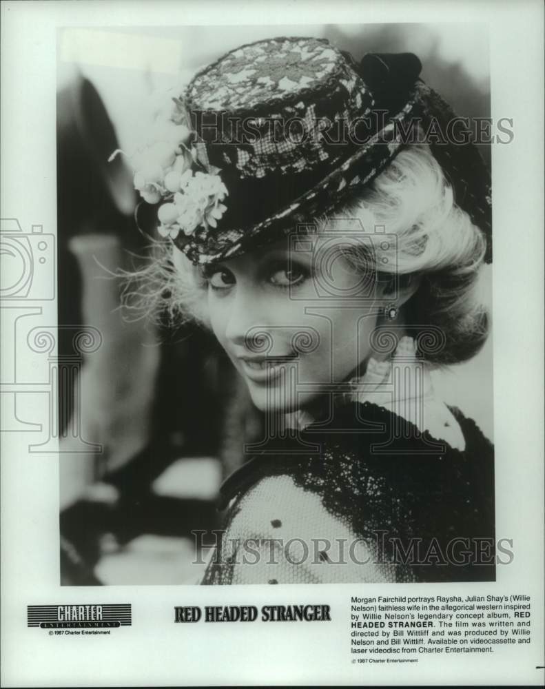 1987 Press Photo &quot;Red Headed Stranger&quot; Movie Scene Starring Morgan Fairchild- Historic Images