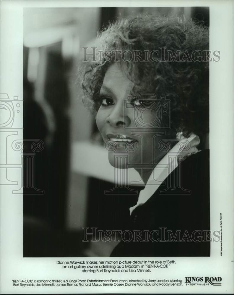 1987 Press Photo &quot;Rent-a-Cop&quot; Cast Member Dionne Warwick as Beth - hcp13066- Historic Images