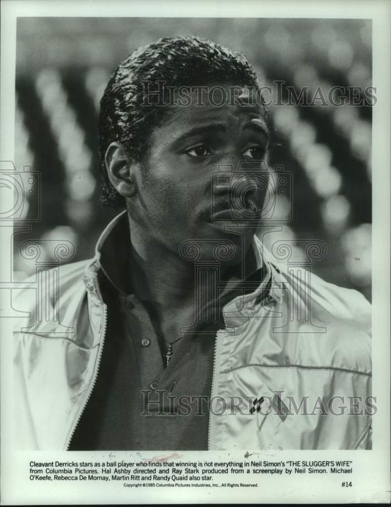 1985 Press Photo Cleavant Derricks as a Baseball Player &quot;The Slugger&#39;s Wife&quot;- Historic Images