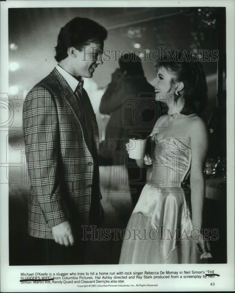 1985 Press Photo Michael O&#39;Keefe, Rebecca De Mornay in &quot;The Slugger&#39;s Wife&quot;- Historic Images