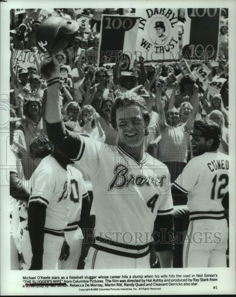 1985 Press Photo Michael O&#39;Keefe as a Baseball Player in &quot;The Slugger&#39;s Wife&quot;- Historic Images