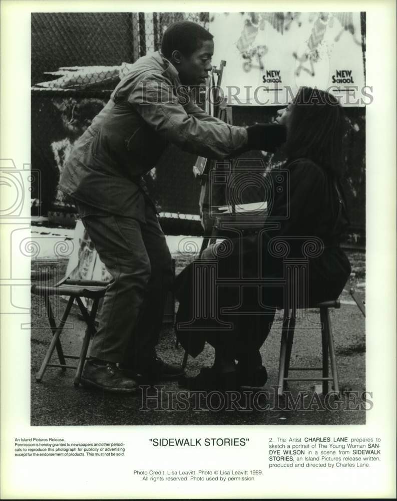 1989 Press Photo Scene from &quot;Sidewalk Stories&quot; from Island Pictures - hcp13257- Historic Images