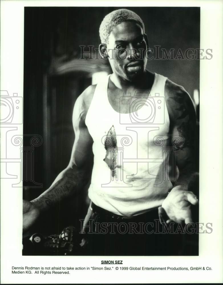 1999 Press Photo Dennis Rodman stars in &quot;Simon Sez&quot; - hcp13286- Historic Images