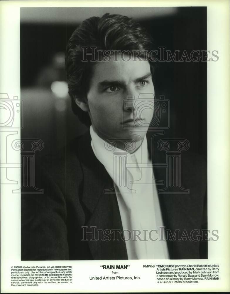 1988 Press Photo Tom Cruise plays Charlie Babbitt in &quot;Rain Man&quot; - hcp13301- Historic Images