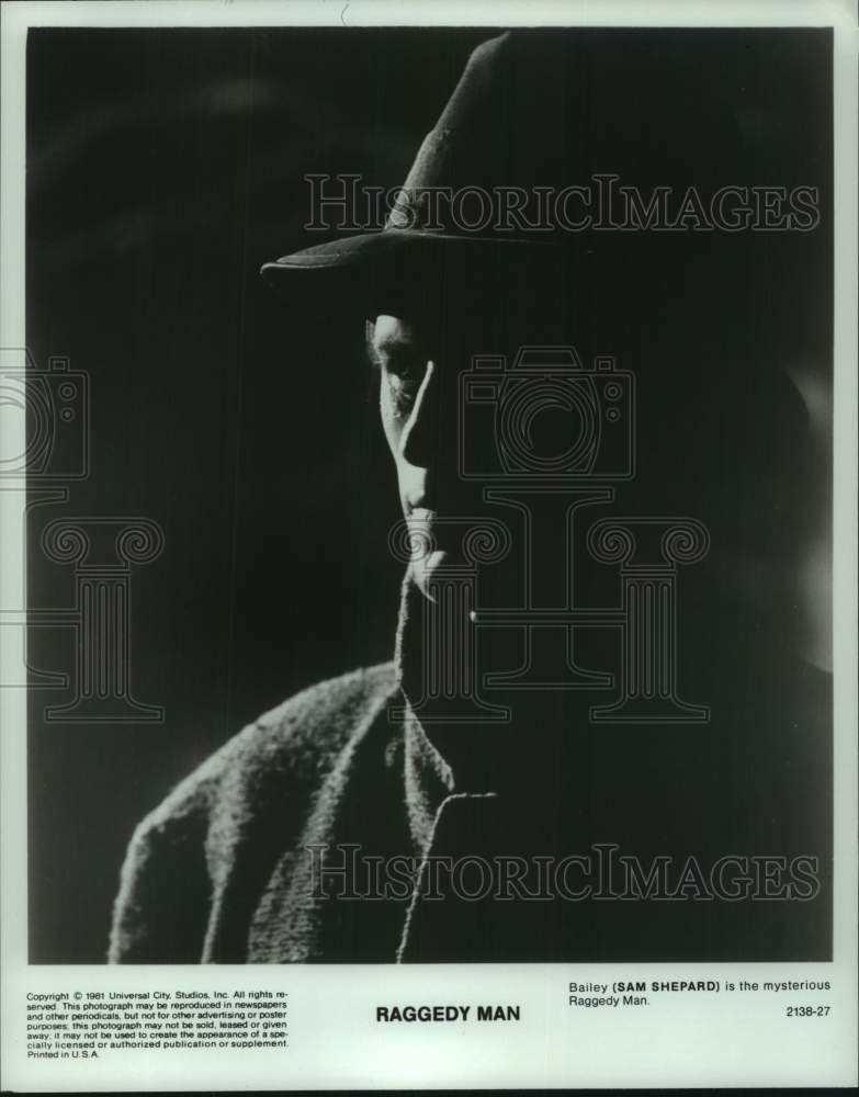 1981 Press Photo Sam Shepard as Bailey, The Mysterious Raggedy Man - hcp13322- Historic Images