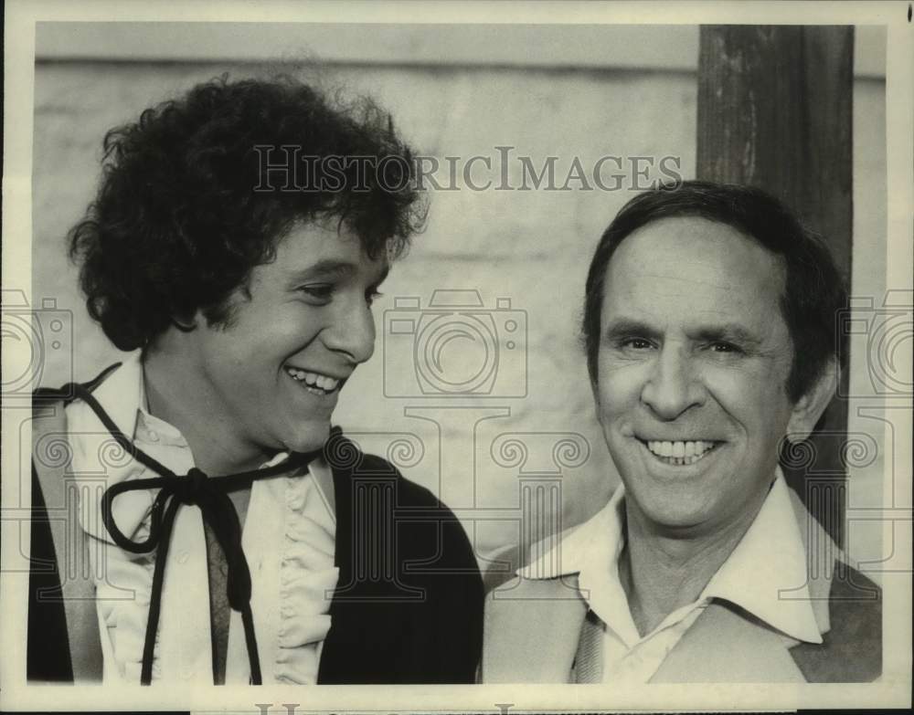 1979 Press Photo Actor Steve Guttenberg, Don Adams on &quot;Billy&quot; CBS TV Series