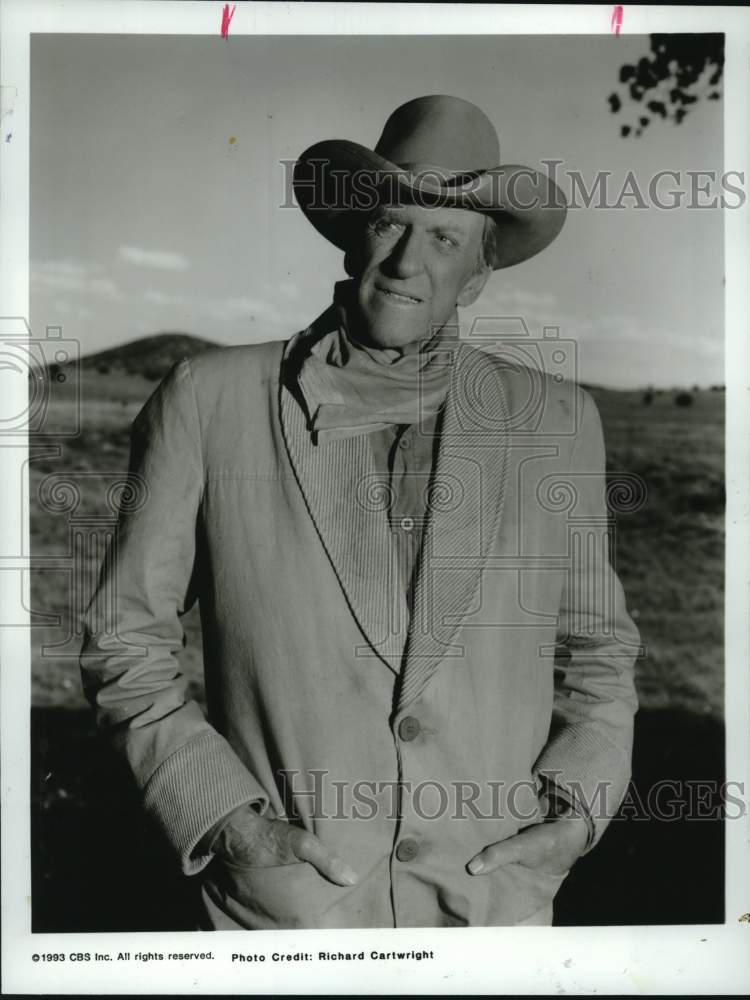 1993 Press Photo James Arness stars in "Gunsmoke: The Long Ride" - hcp28368- Historic Images