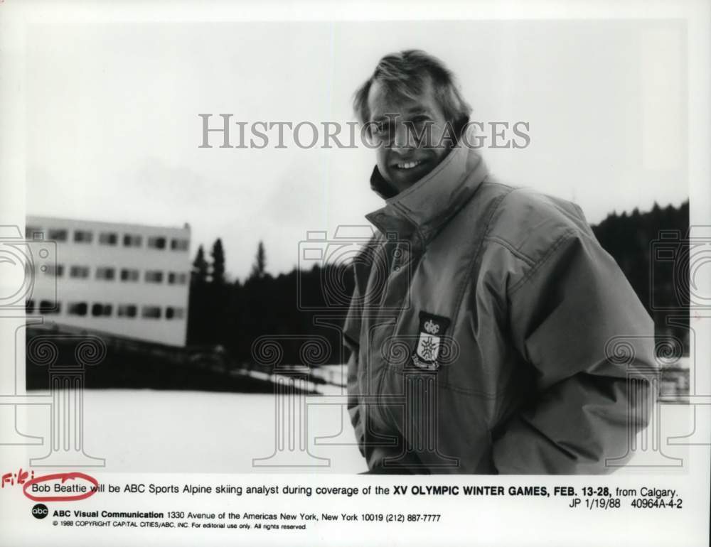1988 Press Photo Bob Beattie, ABC Sports XV Olympic Winter Games Skiing Analyst- Historic Images