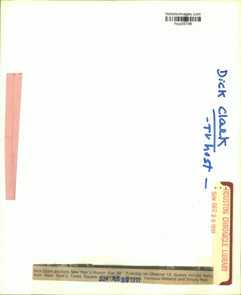 1991 Press Photo "Dick Clark's New Year's Rockin' Eve '92" - hcp35746