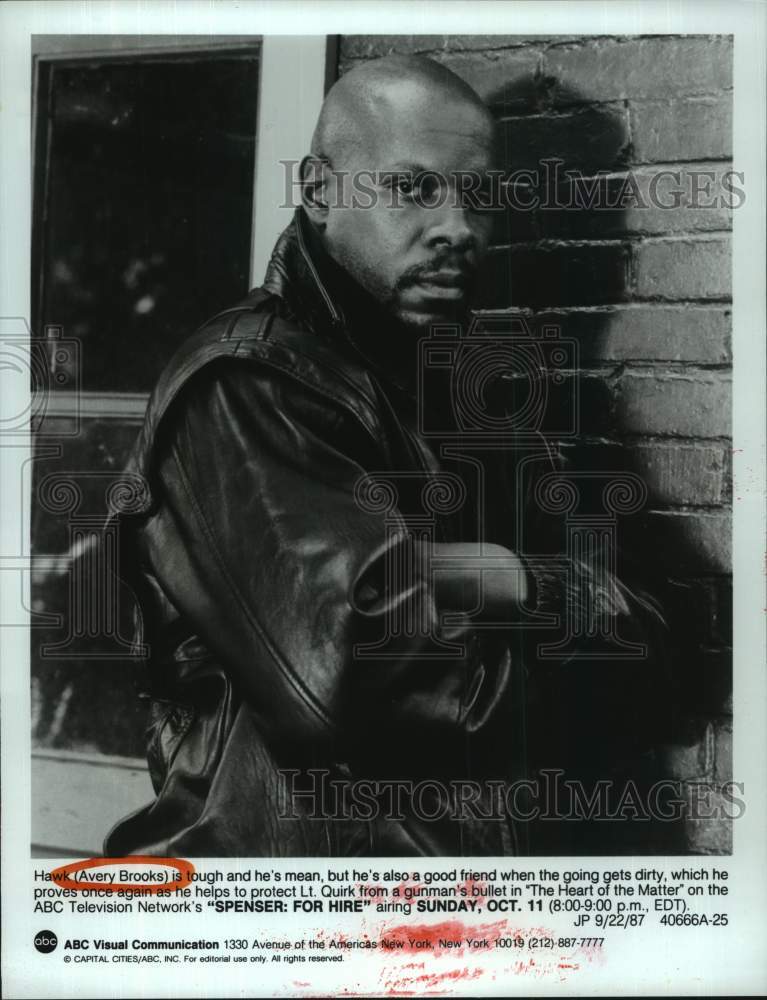 1987 Press Photo Actor Avery Brooks in &quot;Spenser: For HireÃ¢â‚¬Â - hcp36014- Historic Images