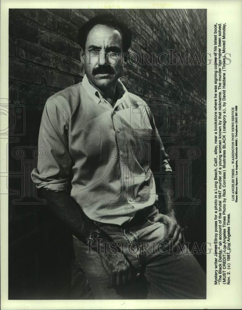 1987 Press Photo Mystery Writer James Ellroy in Long Beach, California- Historic Images