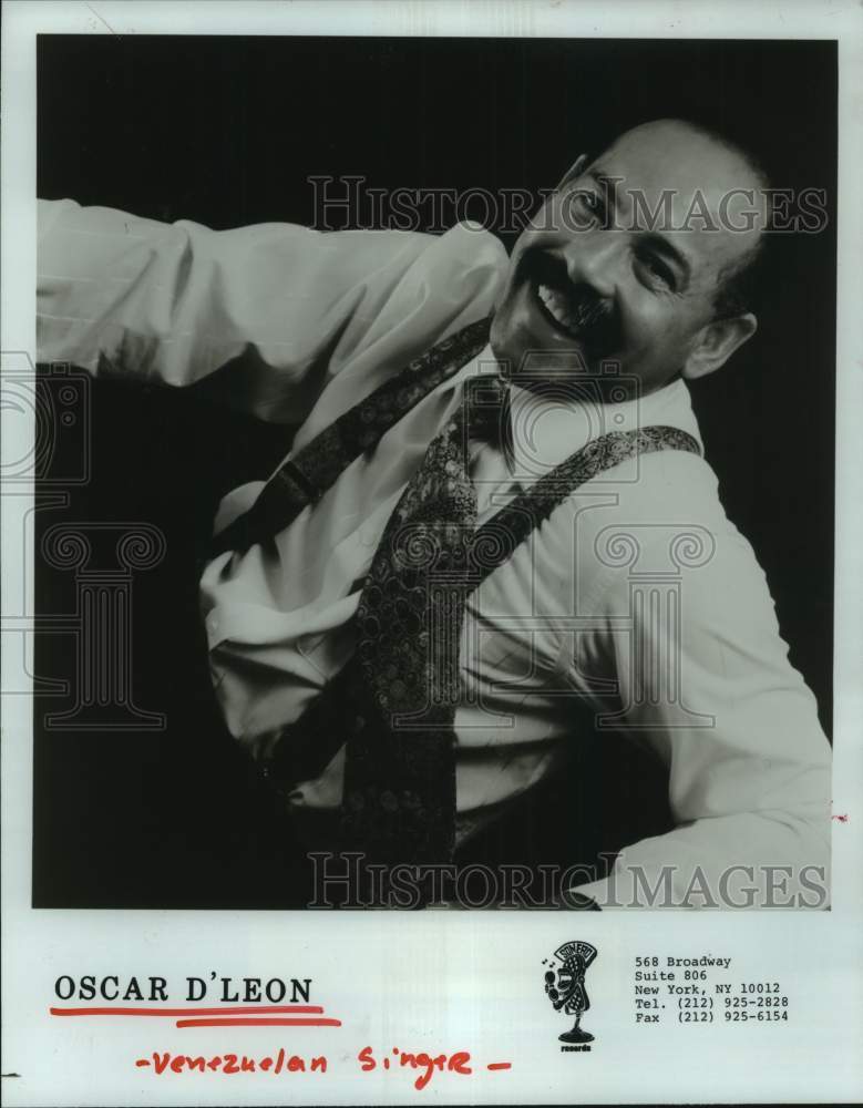 1993 Press Photo Venezuelan Singer Oscar D&#39;Leon - hcp39840- Historic Images